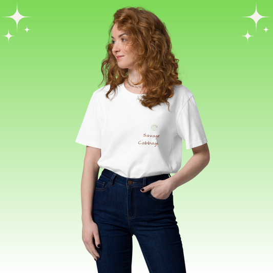 "Savage Cabbage" Dopamine Dressing Unisex fit t-shirt design white