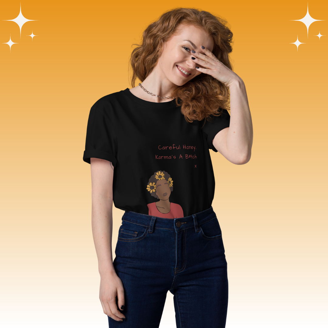 "Careful Honey Karma's A B*tch X" Dopamine Dressing Unisex Fit T-shirt black