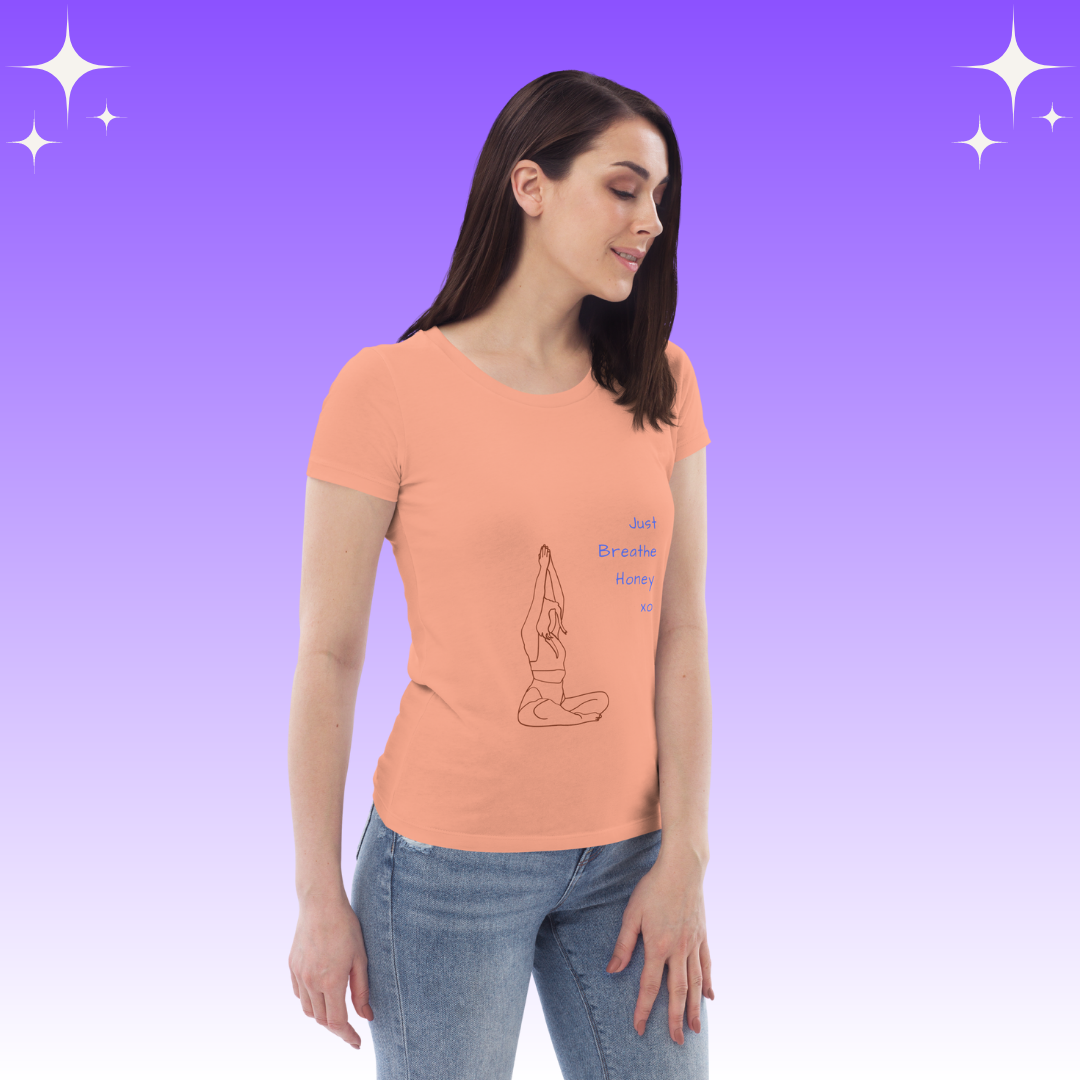 "Just Breathe Honey xo" Dopamine Dressing Women's fit t-shirt peach