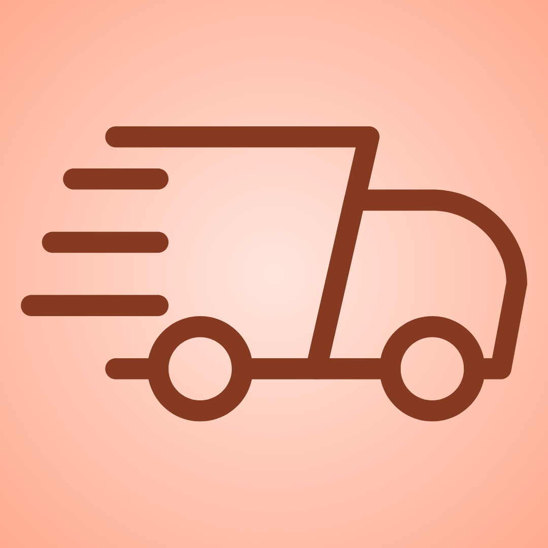 delivery logo line brown and peach