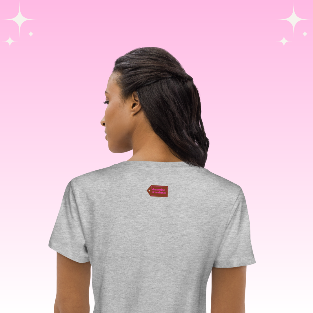 Boujee Bish Dopamine Dressing t-shirt design womens fit light grey back label