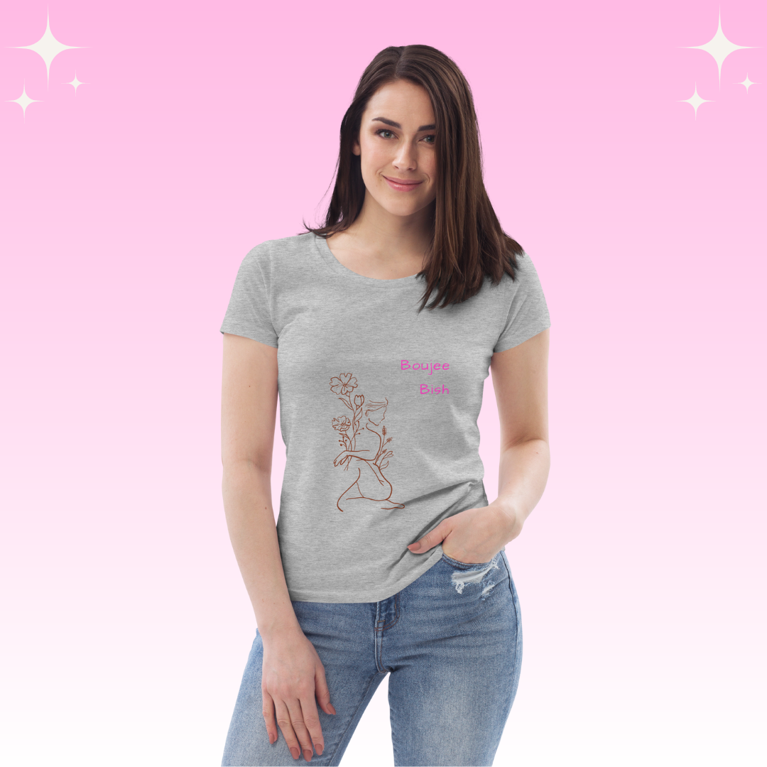 Boujee Bish Dopamine Dressing t-shirt design womens fit light grey