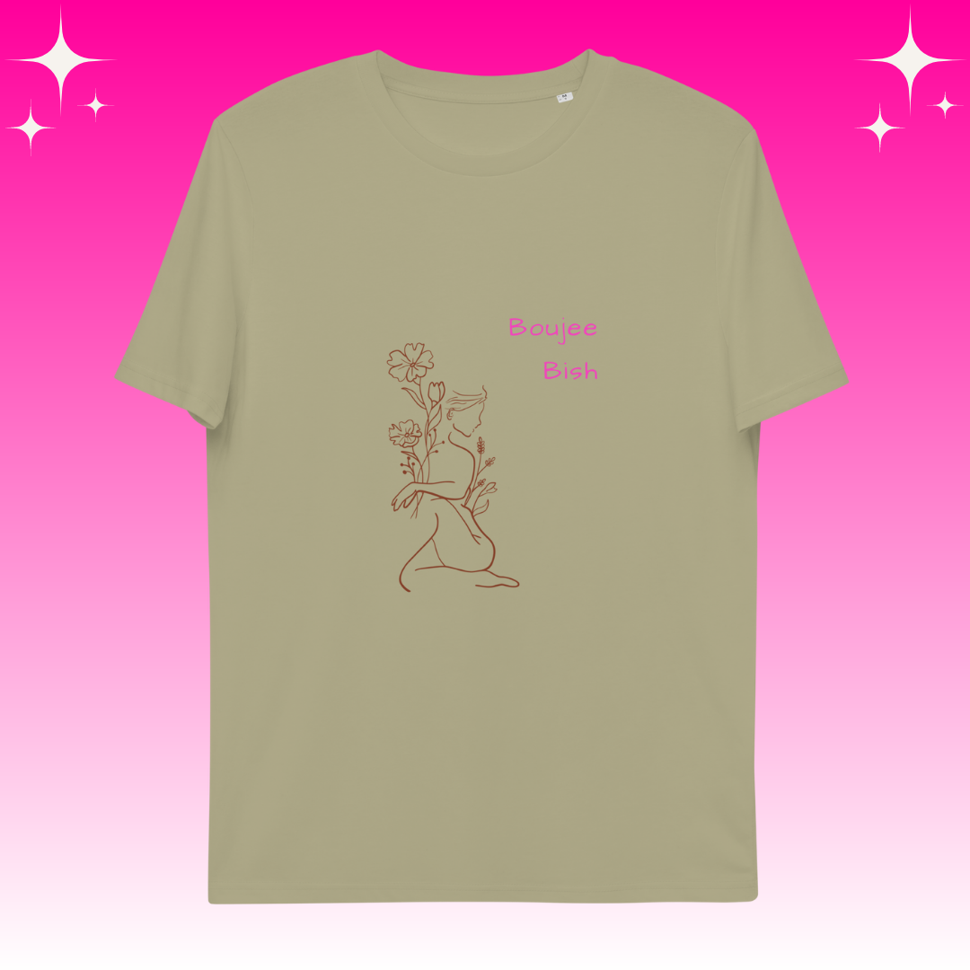 Boujee Bish Dopamine Dressing t-shirt design unisex fit sage flat lay