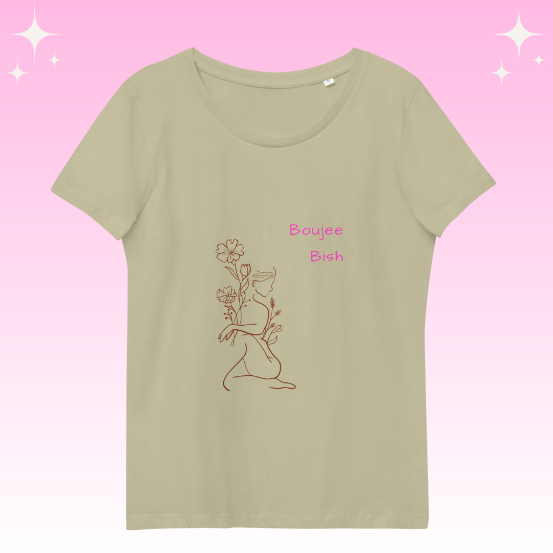 Boujee Bish Dopamine Dressing t-shirt design womens fit sage flat lay