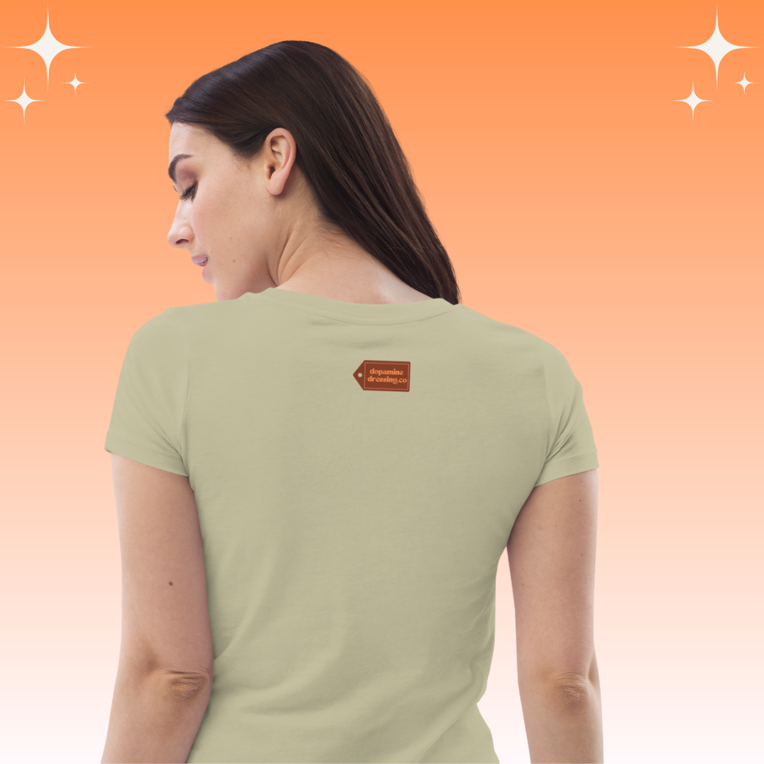 "My Chakras are aligned AF, don't mess with me" Dopamine Dressing Women's fit t-shirt sage back logo