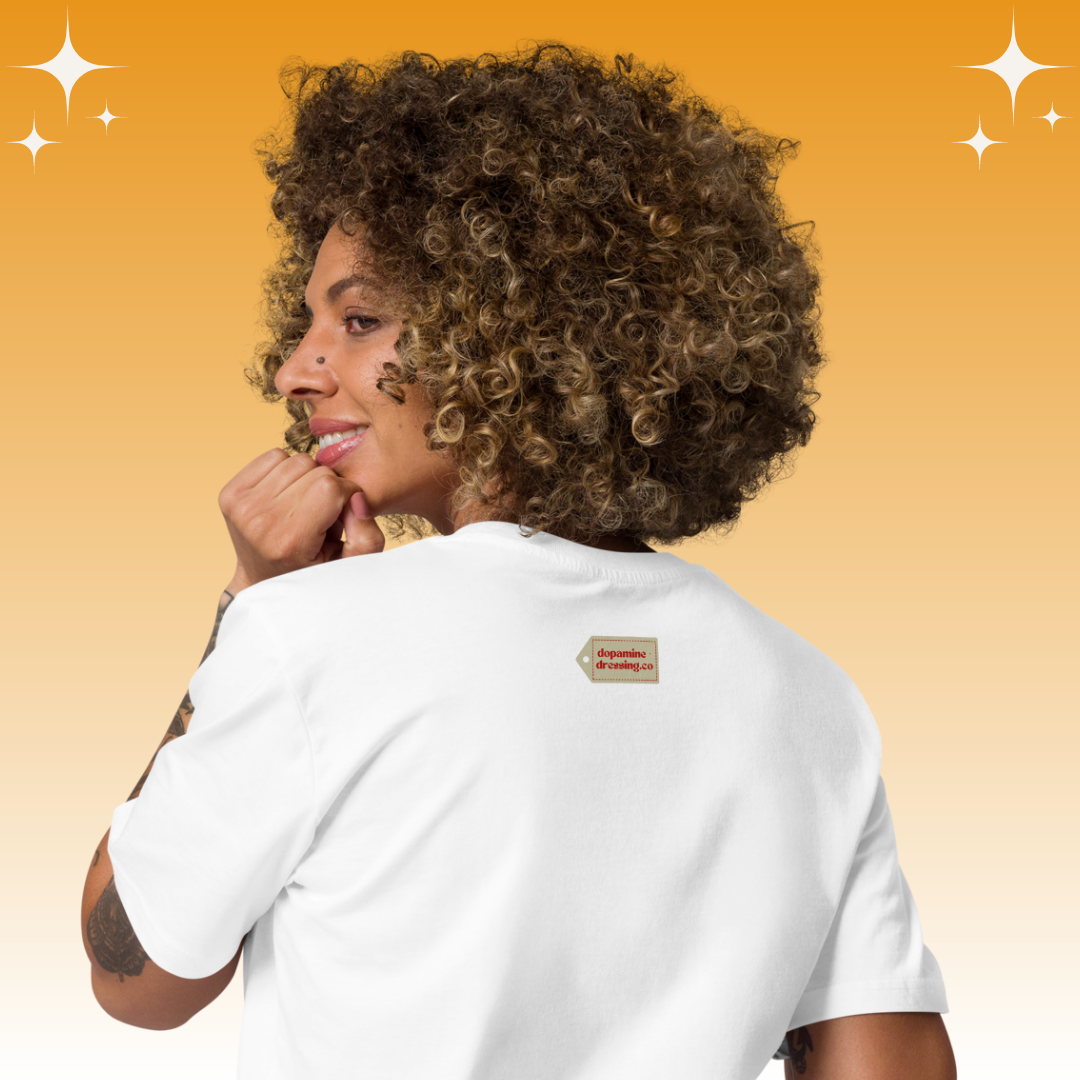 "Careful Honey Karma's A B*tch X" Dopamine Dressing Unisex Fit T-shirt white back label